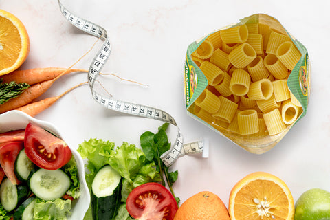 confezione di pasta e verdure