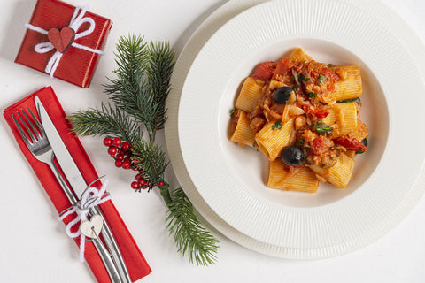 piatto di paccheri allo stoccafisso