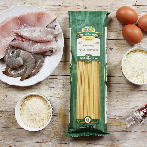 Spaghettoni alla carbonara di mare