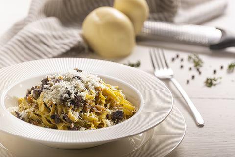 piatto di tagliatelle all'anatra